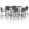 Image de vidaXL Ensemble de bar de jardin 7 pcs RÃ©sine tressÃ©e Gris