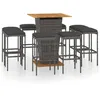 Image de vidaXL Ensemble de bar de jardin 9 pcs et coussins RÃ©sine tressÃ©e Gris