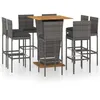 Image de vidaXL Ensemble de bar de jardin 9 pcs et coussins RÃ©sine tressÃ©e Gris