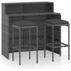 Image de vidaXL Ensemble de bar de jardin avec coussins 3 pcs Gris