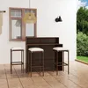 Image de Vidaxl Ensemble De Bar De Jardin Avec Coussins 4 Pcs Marron