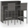 Image de vidaXL Ensemble de bar de jardin avec coussins 3 pcs Gris