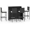 Image de vidaXL Ensemble de bar de jardin avec coussins 5 pcs Noir