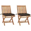 Image de Vidaxl Chaises De Jardin 2 Pcs Avec Coussins Taupe Bois De Teck Massif