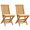 Image de Vidaxl Chaises De Jardin Avec Coussins CrÃ¨me 2 Pcs Bois De Teck Massif