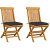 Image de Vidaxl Chaises De Jardin Avec Coussins Anthracite 2 Pcs Bois De Teck