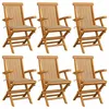 Image de Vidaxl Chaises De Jardin Avec Coussins Beige 6 Pcs Bois De Teck Massif