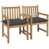 Image de Vidaxl Chaises De Jardin 2 Pcs Avec Coussins Anthracite Bois De Teck