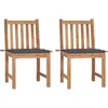 Image de Vidaxl Chaises De Jardin 2 Pcs Avec Coussins Bois De Teck Massif