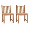 Image de Vidaxl Chaises De Jardin 2 Pcs Avec Coussins Bois De Teck Massif