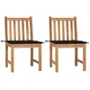 Image de Vidaxl Chaises De Jardin Lot De 2 Avec Coussins Bois De Teck Massif