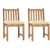Image de Vidaxl Chaises De Jardin 2 Pcs Avec Coussins Bois De Teck Massif