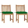 Image de Vidaxl Chaises De Jardin 2 Pcs Avec Coussins Bois De Teck Massif