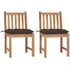 Image de Chaises De Jardin 2 Pcs Avec Coussins Bois De Teck Massif Wis