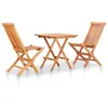 Image de Vidaxl Ensemble De Bistro 3pcs Avec Coussins Taupe Bois De Teck Massif