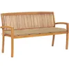 Image de Vidaxl Banc De Jardin Empilable Et Coussin 159 Cm Bois De Teck Massif