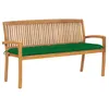 Image de Vidaxl Banc De Jardin Empilable Et Coussin 159 Cm Bois De Teck Massif
