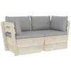 Image de Vidaxl CanapÃ© Palette Ã 2 Places De Jardin Avec Coussins Bois D'Ã©picÃ©a