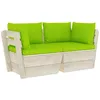 Image de Vidaxl CanapÃ© Palette Ã 2 Places De Jardin Avec Coussins Bois D'Ã©picÃ©a