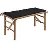 Image de Vidaxl Banc De Jardin Pliable Avec Coussin 118 Cm Bambou
