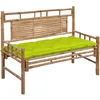 Image de Vidaxl Banc De Jardin Avec Coussin 120 Cm Bambou