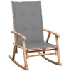 Image de Vidaxl Chaise Ã Bascule Avec Coussin Bambou