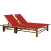 Image de Vidaxl Chaise Longue Pour 2 Personnes Avec Coussins Bambou