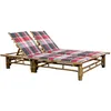 Image de Vidaxl Chaise Longue Pour 2 Personnes Avec Coussins Bambou
