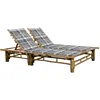 Image de Vidaxl Chaise Longue Pour 2 Personnes Avec Coussins Bambou