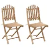 Image de Vidaxl Chaises Pliables De Jardin 2 Pcs Avec Coussins Bambou