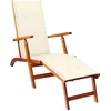 Image de Vidaxl Chaise Longue D'extÃ©rieur Repose-Pied Et Coussin Acacia Solide