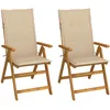 Image de Vidaxl Chaises Inclinables De Jardin 2 Pcs Avec Coussins Bois D'acacia