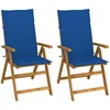 Image de Vidaxl Chaises Inclinables De Jardin 2 Pcs Avec Coussins Bois D'acacia