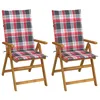 Image de Vidaxl Chaises Inclinables De Jardin Lot De 2 Et Coussins Bois Acacia