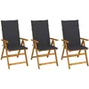 Image de Vidaxl Chaises Pliables De Jardin 3 Pcs Avec Coussins Bois D'acacia