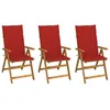 Image de Vidaxl Chaises Pliables De Jardin 3 Pcs Avec Coussins Bois D'acacia