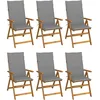 Image de Vidaxl Chaises Pliables De Jardin 6 Pcs Avec Coussins Bois D'acacia
