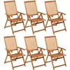 Image de Vidaxl Chaises Pliables De Jardin 6 Pcs Avec Coussins Bois D'acacia