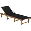 Image de Vidaxl Chaise Longue Pliable Avec Coussin Bois D'acacia Solide