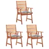 Image de Vidaxl Chaises Ã DÃ®ner D'extÃ©rieur 3 Pcs Avec Coussins Acacia Massif