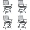 Image de Vidaxl Chaises Pliables D'extÃ©rieur Lot De 4 Et Coussins Bois D'acacia