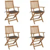 Image de Vidaxl Chaises Pliables De Jardin 4 Pcs Avec Coussins Bois D'acacia