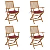 Image de Vidaxl Chaises Pliables De Jardin Lot De 4 Avec Coussins Bois D'acacia