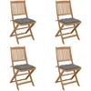 Image de Vidaxl Chaises Pliables De Jardin 4 Pcs Avec Coussins Bois D'acacia
