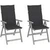 Image de Vidaxl Chaises Inclinables De Jardin 2 Pcs Avec Coussins Bois D'acacia
