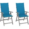 Image de Vidaxl Chaises Inclinables De Jardin 2 Pcs Avec Coussins Bois D'acacia