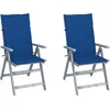 Image de Vidaxl Chaises Inclinables De Jardin 2 Pcs Avec Coussins Bois D'acacia