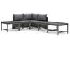 Image de Vidaxl Salon De Jardin 6 Pcs Avec Coussins RÃ©sine TressÃ©e Gris