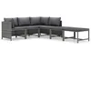 Image de Vidaxl Salon De Jardin 6 Pcs Avec Coussins RÃ©sine TressÃ©e Gris