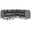 Image de Vidaxl Salon De Jardin 6 Pcs Avec Coussins RÃ©sine TressÃ©e Gris